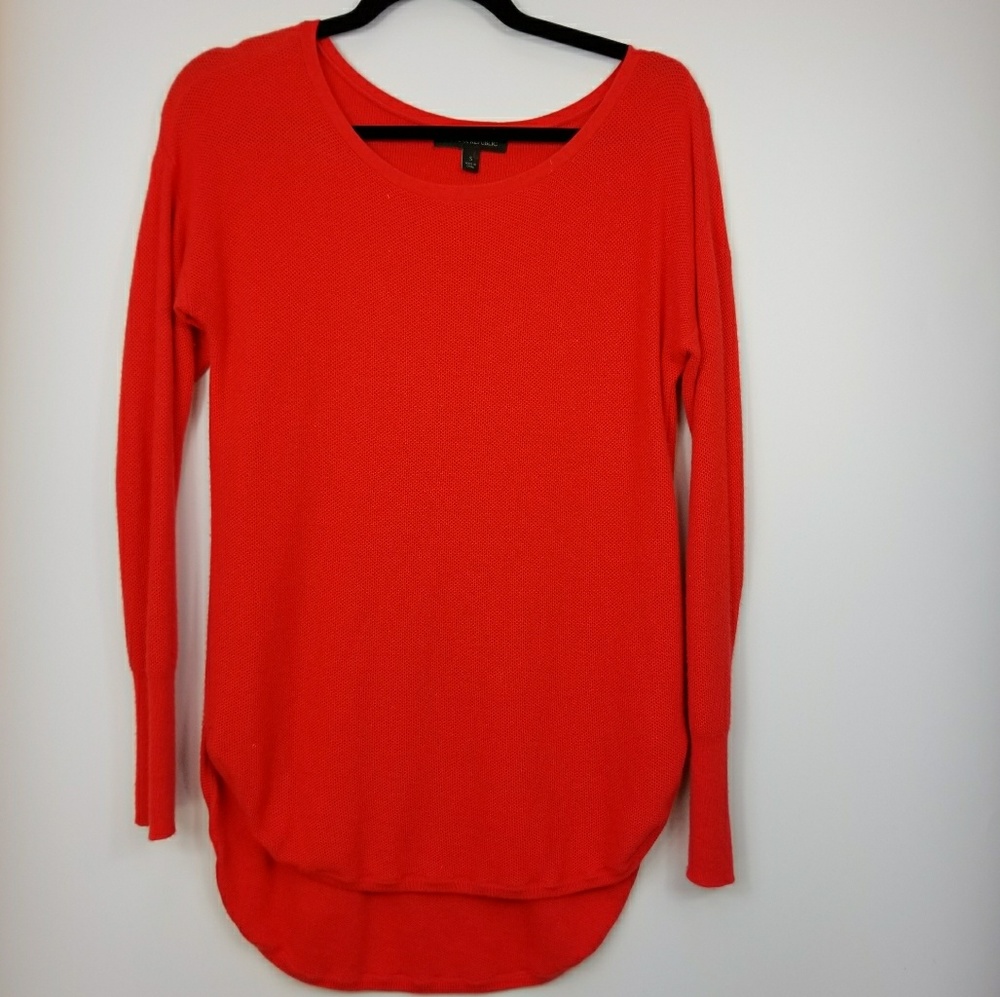 Waffle Weave Orange Red Sweater Banana Republic S